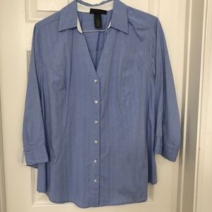 Blue Long Sleeve Button-Front Shirt